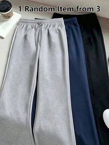 SHEIN 青少年女孩英文圖案運動長褲，秋冬休閒寬鬆可愛時尚，運動健身灰色秋季長褲，適合工作、海灘、2027年畢業季正式場合 - 彩色 - 查看 3