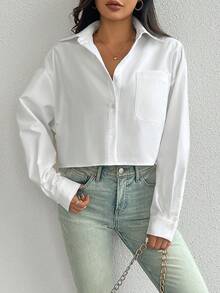 Rafferiza Women's White Elegant High-End French Collar Long Sleeve Shirt, Chic Summer Resort Wear Everyday Sun Protection Top, Spring/Summer - White - View 7