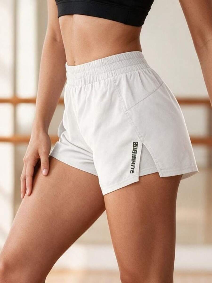 Eassivo Eassivo Summer 2 In 1 Running Comfortable Anti-Light Yoga Sport ShortsWomen Sweat Short, Gym Short, Biker Short Comfy Short - White - View 1