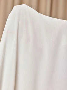 MaterniChic Maternity Round Neck Dress And Cape Top Casual 2 Pieces Set Fall - White - View 6