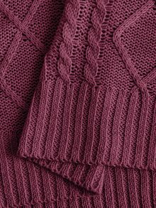 SHEIN Women's Casual Apricot Twist Rope V-Neck Short Sleeve Fitted Pullover Knit Top, Minimalist Daily Wear - Red Violet - View 7