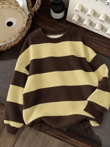 Tween Girls Casual Crew Kids Neck Drop Shoulder Sweatshirt With Cartoon Graphic, Suitable For Autumn/Winter - Multicolor - View 5