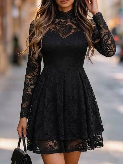 EMERY ROSE Women's Sexy Sweet Lace Dress
