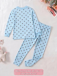 Tween Girls Long Sleeve Long Pants Raglan Sleeve Fitted Pajamas Suitable For Autumn/Winter - Multicolor - View 2