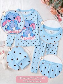 Tween Girls Long Sleeve Long Pants Raglan Sleeve Fitted Pajamas Suitable For Autumn/Winter - Multicolor - View 3