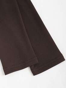 Sweetra Women's Casual Minimalist Basic Loose Knit Cover Up Top, Long Sleeve For Early Summer And Y2K Cloth For Women Going Out Dark Brown - Chocolate Brown - View 4