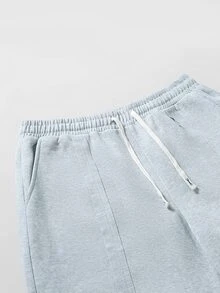 Manfinity Roghcode Men's Retro Style Sports Sweatpants, Patchwork Raw Edge Design, Elastic Waist Loose Fit, Hip Hop Street Casual Pocket Sweatpants, INS Fashion, Holiday Essential, Goth - Grey - View 4
