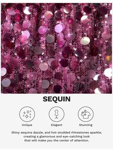 Allurite 女款紫色漸層大圓片亮片亮面緊身迷你裙 Y2K 百搭 夜店之夜 演唱會 雞尾酒會 生日派對 華麗 秋冬 - 紫羅蘭色 - 查看 6