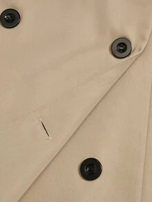 Elenzga Double Breasted Belted Trench Coat - Khaki - View 6