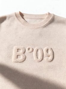 Manfinity CasualKnits 男士字母圖案休閒日常長袖針織衫 - 藕粉色 - 查看 4