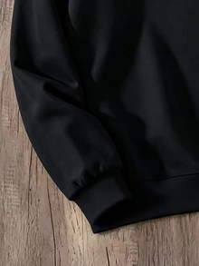 Daypath Men's Button Collar Pullover Sweatshirt - Black - View 3