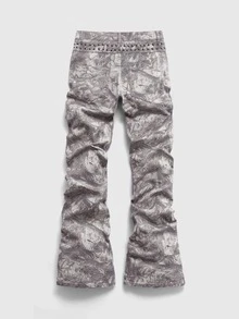 ROMWE MEN Street Life Men's Rivet Camouflage Layered Flare Jeans - Multicolor - View 4