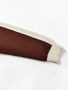 NEOSTRIT 男士字母圖案撞色休閒日常開襟衫 - 棕色 - 查看 5