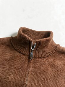 NEOSTRIT 男士字母圖案撞色休閒日常開襟衫 - 棕色 - 查看 4