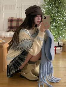 DAZY Women's Plaid Casual Korean Street Style Girl Skirt - Coffee Brown - View 10