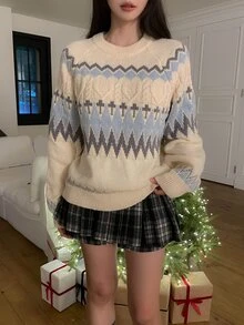 DAZY Women's Plaid Casual Korean Street Style Girl Skirt - Coffee Brown - View 6