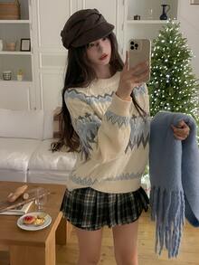 DAZY Women's Plaid Casual Korean Street Style Girl Skirt - Coffee Brown - View 11