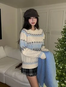 DAZY Women's Plaid Casual Korean Street Style Girl Skirt - Coffee Brown - View 4