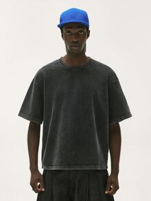 Baseblock Men's Distressed Vintage Short Sleeve T-Shirt, Goth - Black - View 3