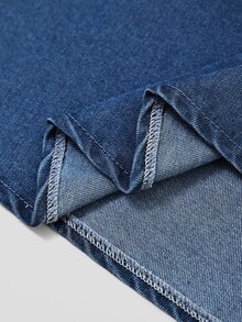 GlowEve Rok Denim Lipit Elegan untuk Wanita - Medium Wash - View 3