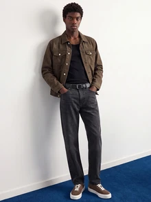 VOXRYNE Men's Casual Street Style Blue Denim Jacket - Brown - View 5