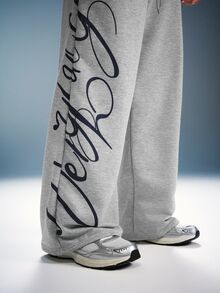 PAVTROS Men's Drawstring Waist Letter & Angel Graphic Casual Everyday Sweatpants - Light Grey - View 5
