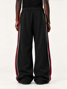 STYNVO Men's Colorblock Casual Versatile Daily Wear Sweatpants - Black - View 2