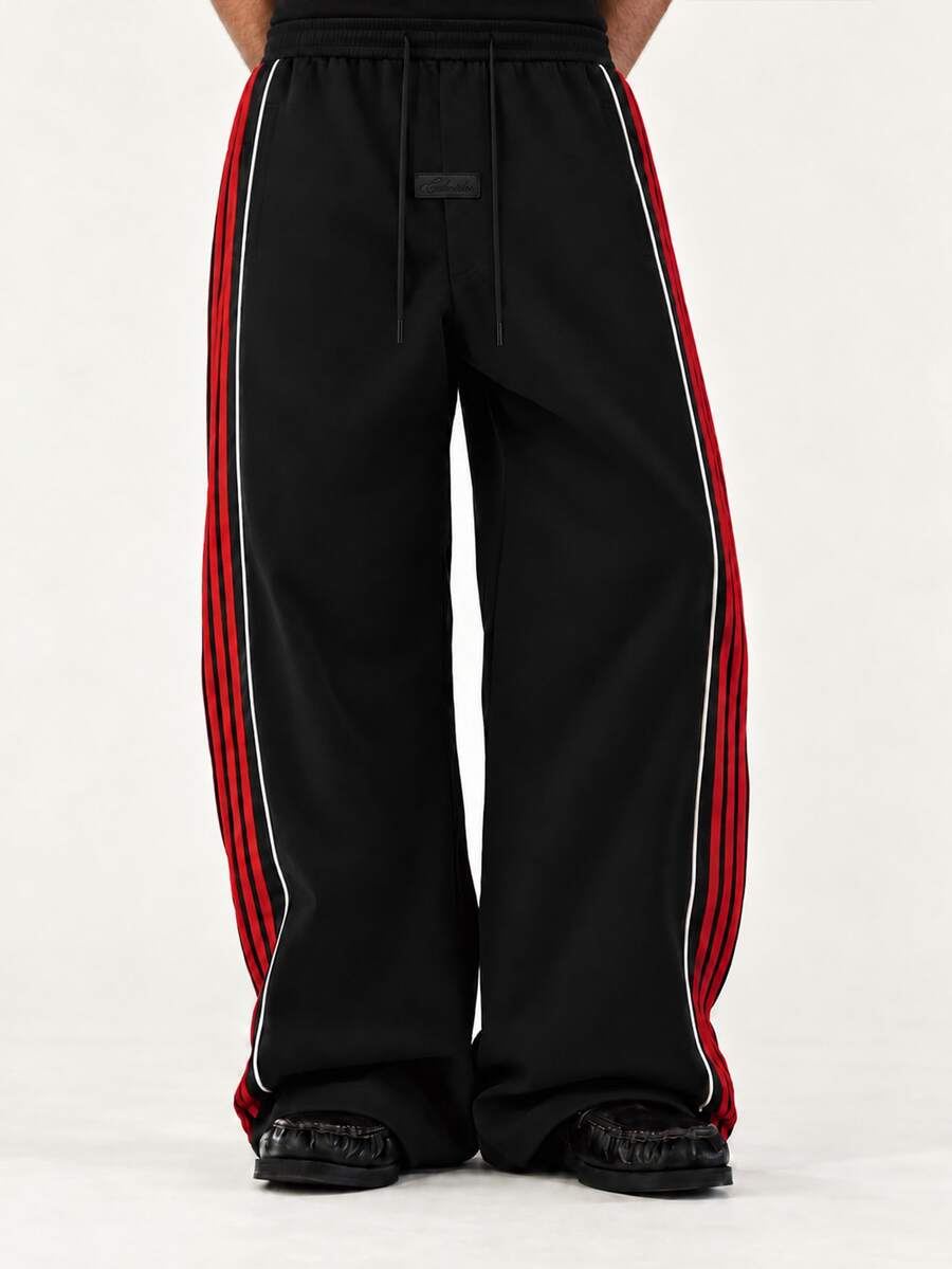 STYNVO Men's Colorblock Casual Versatile Daily Wear Sweatpants - Black - View 1