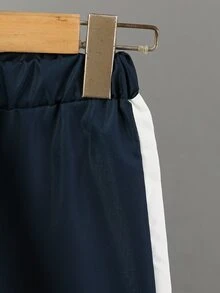 SHEIN Explorewe 2件組小男孩對比色拼接長袖半拉鍊連帽休閒套裝連帽衫 秋季 - 彩色 - 查看 7