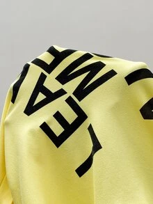Muchica 春夏休閒隨性刺繡小標海軍藍大尺碼女款兩件套 正式海灘風 - 黃色 - 查看 8
