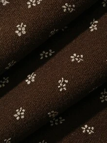 DAZY Women's Lace-Up Long Sleeve Top And Jacquard Long Pants Pajama Set - Coffee Brown - View 9