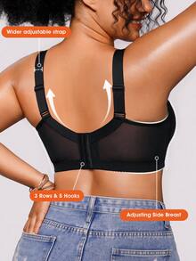 DesireSculpt Sexy Lace Plus Size Comfortable Seamless Push-Up Adjustable Underwire Bra, 1pc - Multicolor - View 2