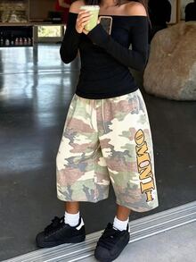 Dekonique Dekonique Women's Camouflage Loose 7/10 Length Sweatpants - Multicolor - View 3