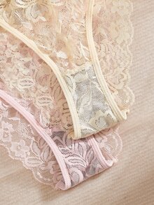 Snug Zone 12pcs/Set Lace Sexy Women's Triangle Panties, Simple Comfortable Romantic Underwear - Multicolor - View 5