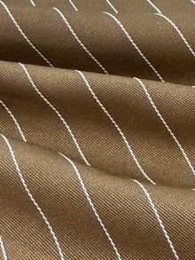 Elenzga Autumn Commute Office Wear Elegant 2 Pieces Striped Minimalist Set - Brown - View 9