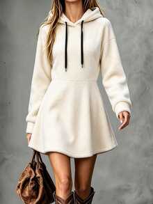 Everyssa Fall Clothes FOR WomenWomen Short Dresses - Apricot - View 1