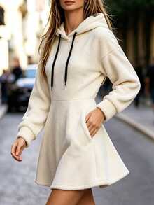 Everyssa Fall Clothes FOR WomenWomen Short Dresses - Apricot - View 5