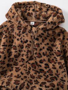 SHEIN Girls Korean Style Energetic Brown Sweatshirt & Ribbon Bow Fitted Long Pants 2pcs Set, Casual Long Sleeve Outfit For Spring Autumn Winter, Thermal Lined Thickened - Multicolor - View 6