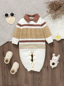 SHEIN Tween Girl Cute Knit Solid Pocket Long Sleeve Round Neck Slim Fit Wide Leg Bodysuit Pants Outfit Set Autumn Thanksgiving Club White - White - View 5