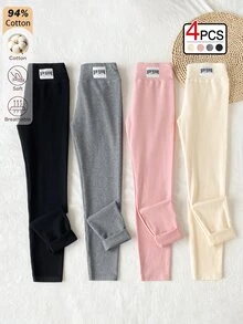 SHEIN 青少年女孩字母印花休閒緊身褲套裝 - 彩色 - 查看 4