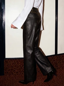 Savoree Maillard Fashionable Vintage Washed-Out Women Long Pants - Black - View 5