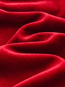 SHEIN فستان لطيف للبنات الصغيرات بتطريز زهري وياقة بيتر بان وأكمام طويلة وحافة مكشكشة - الأحمر - مشاهدة 5