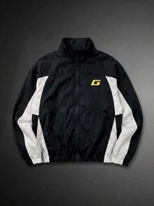 GETOML Men's Spring/Autumn Casual Colorblock Patchwork Jacket Halloween Christmas Winter Party Autumn - Black and White - View 5