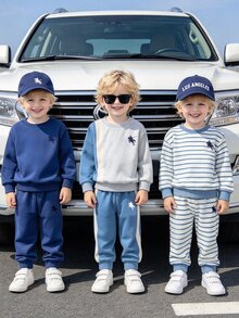 6PCS Baby Boys Hoodie & Sweatshirt Co-Ords - Multicolor - View 1