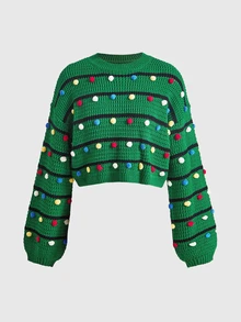 ROMWE Kawaii Women Sweaters - Green - View 9