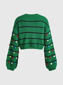 ROMWE Kawaii Women Sweaters - Green - View 10
