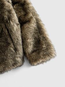 ROMWE MEN Men's Solid Color Fashion Versatile Winter Faux Fur Coat - Grey - View 4