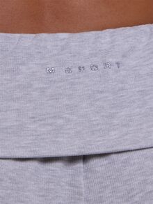 Musera Sport Foldover Waist Logo Loose Fit Wide Leg Jogger Pant Autumn Winter Fall Active Gym Workout Ski Blacksnow - Grey - View 6