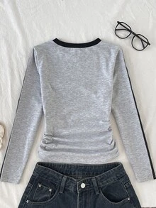 Tween Girls Casual T-Shirt Tween Girl Color Block Design With New York Print Pattern For Everyday Wear - Grey - View 5