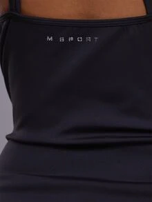 Musera Sport Áo tập gym thể thao cổ yếm cao hở lưng dây đan có logo, phong cách Blacksnow, cho mùa thu đông, tập luyện và trượt tuyết - màu đen - Xem 6